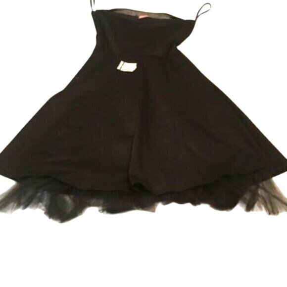XXI Womens Dress Strapless Black Net Hem Back Zip Size S NWT - Picture 4 of 9